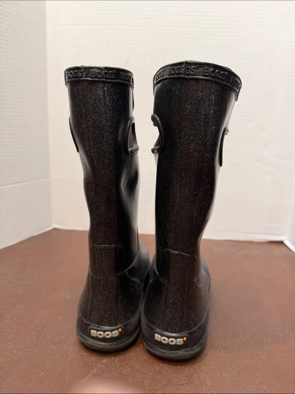 Bogs Rainboot Glitter‎ Boots Black Youth Size 1 Sparkle waterproof sparkle